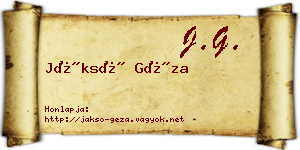 Jáksó Géza névjegykártya