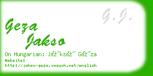 geza jakso business card